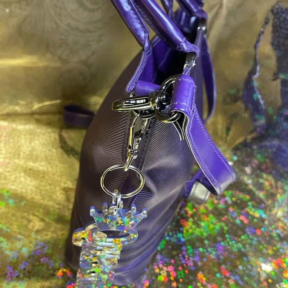 Queen Key Chain / Purse Charm Purse / Gold Sparkle - Picture 6 of 8